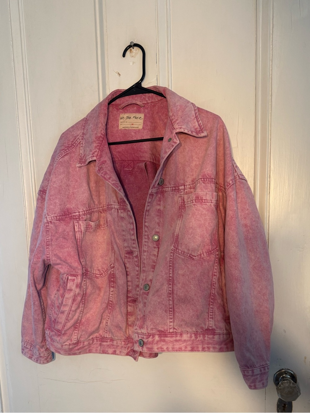 We The Free Washed Pink Denim Jacket